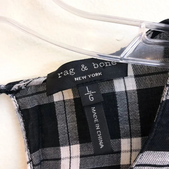 Rag & Bone Black White Plaid Tunic Sleeveless Mini Dress ALTERED - Picture 8 of 11